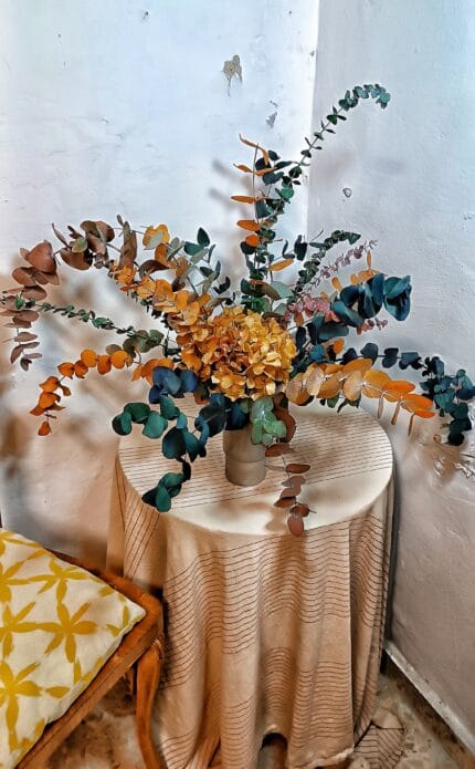 Ramo Preservado Eucalipto e Hydrangea