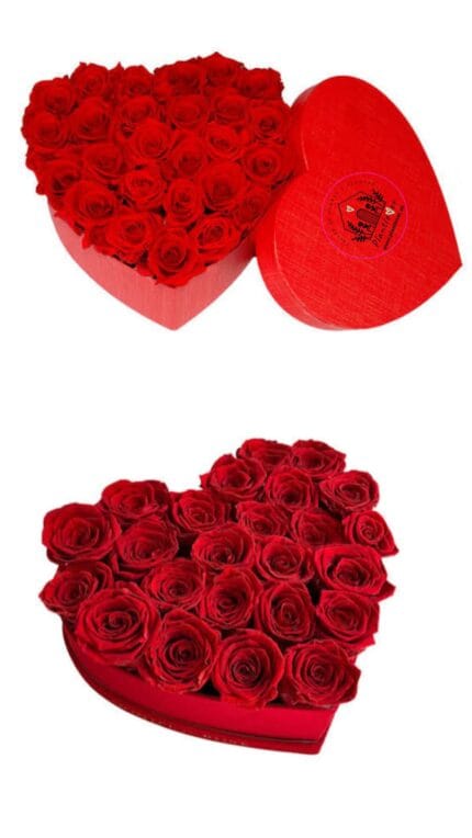 Corazón Rosas en Caja