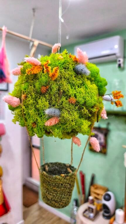 Globo Flores Preservadas Verde Claro