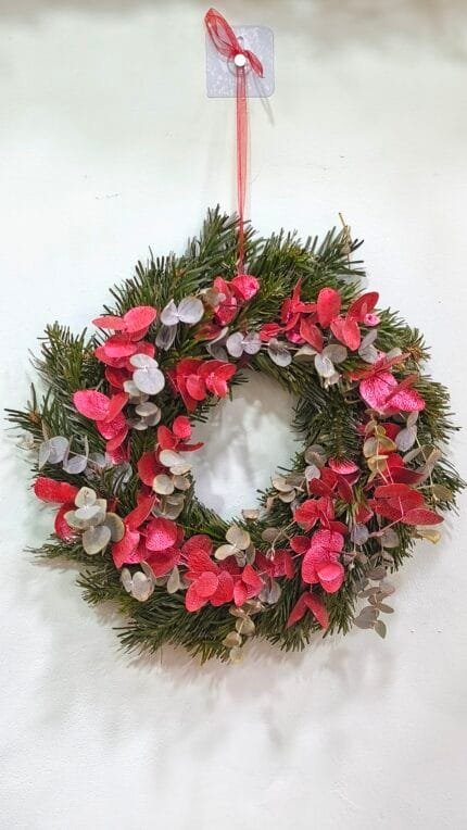 Corona Fresca Navideña Rosa